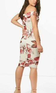 NWT Fall Leaves Off Shoulder Dress US Size Small